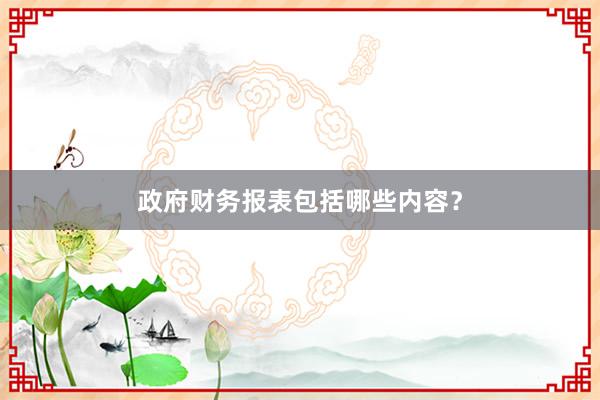 政府财务报表包括哪些内容？